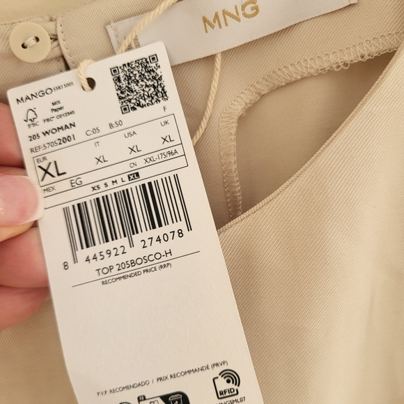 MNG MANGO WOMENS TOP BLOUSE XL - Picture 2 of 3